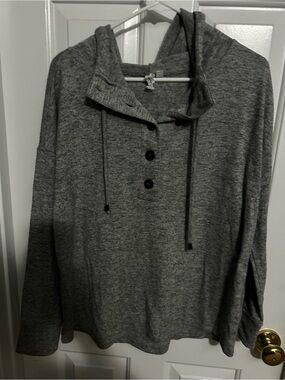 Cable & Gauge Heather Gray Hooded Pullover